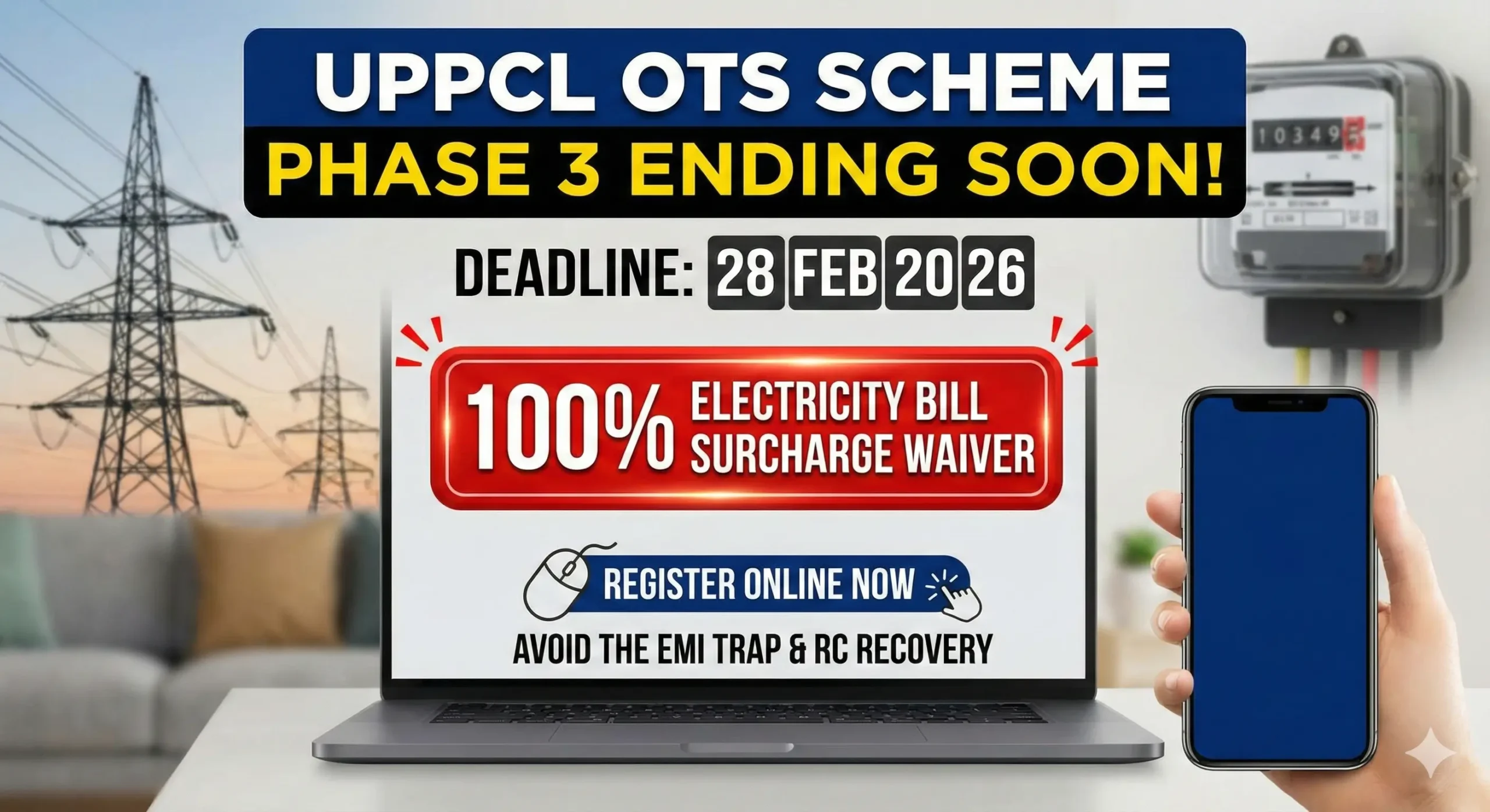 UPPCL OTS Scheme Phase 3 Deadline 28 Feb 2026 Surcharge Waiver India