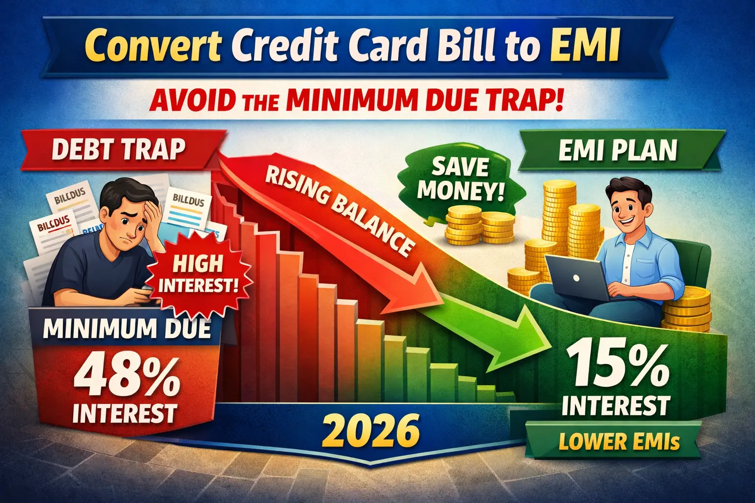 Convert Credit Card Bill into EMI 2026: Minimum Due Trap से बचने का सही तरीका 1 how to convert credit card bill into EMI online in India 2026