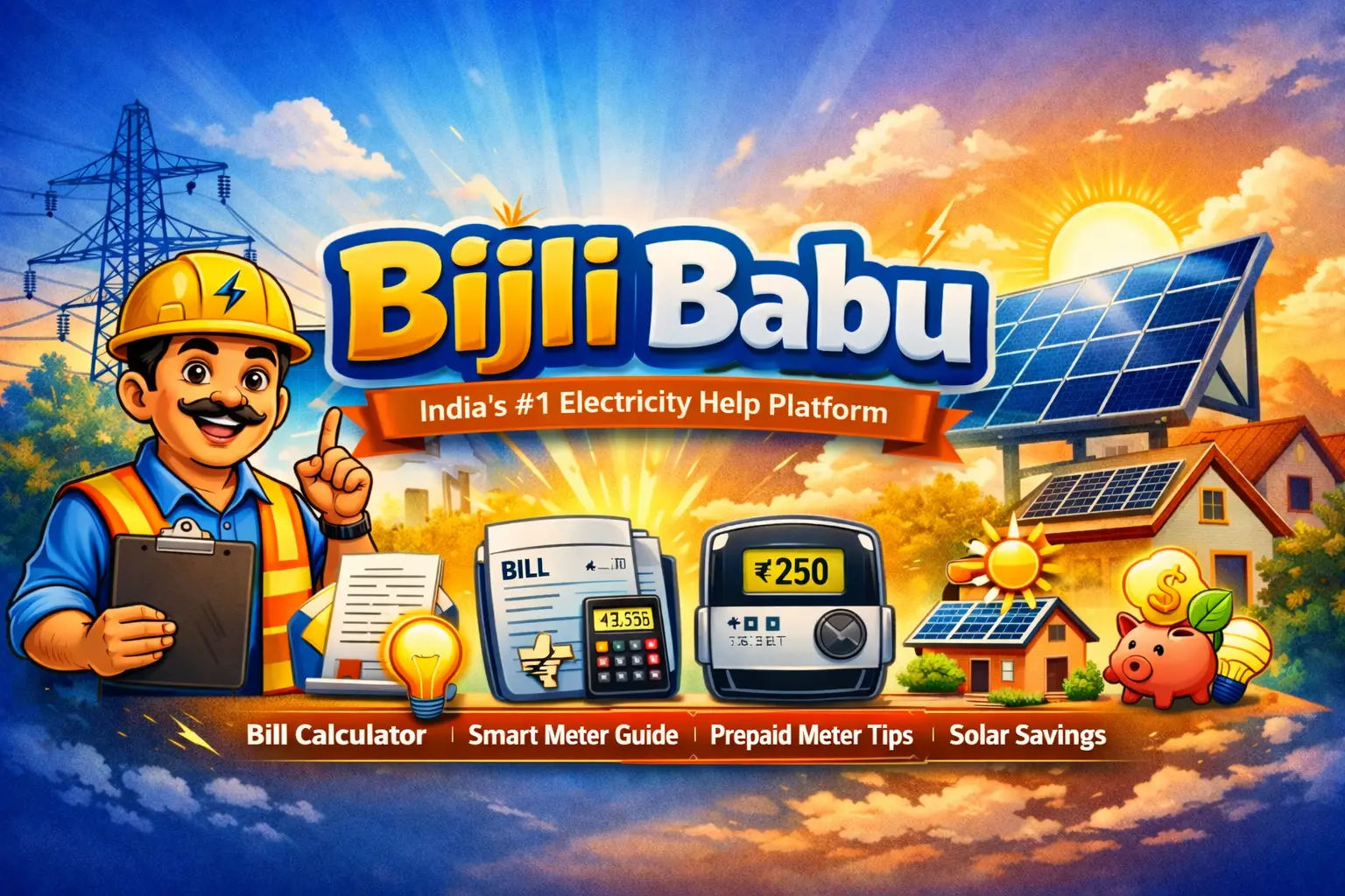 Bijli Babu India's #1 electricity help platform with bill calculator smart meter guide and solar savings tools