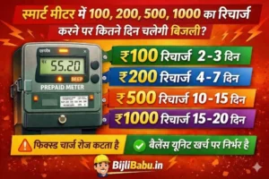 स्मार्ट मीटर में 100 200 500 1000 का रिचार्ज 2026: कितने दिन चलेगी बिजली?