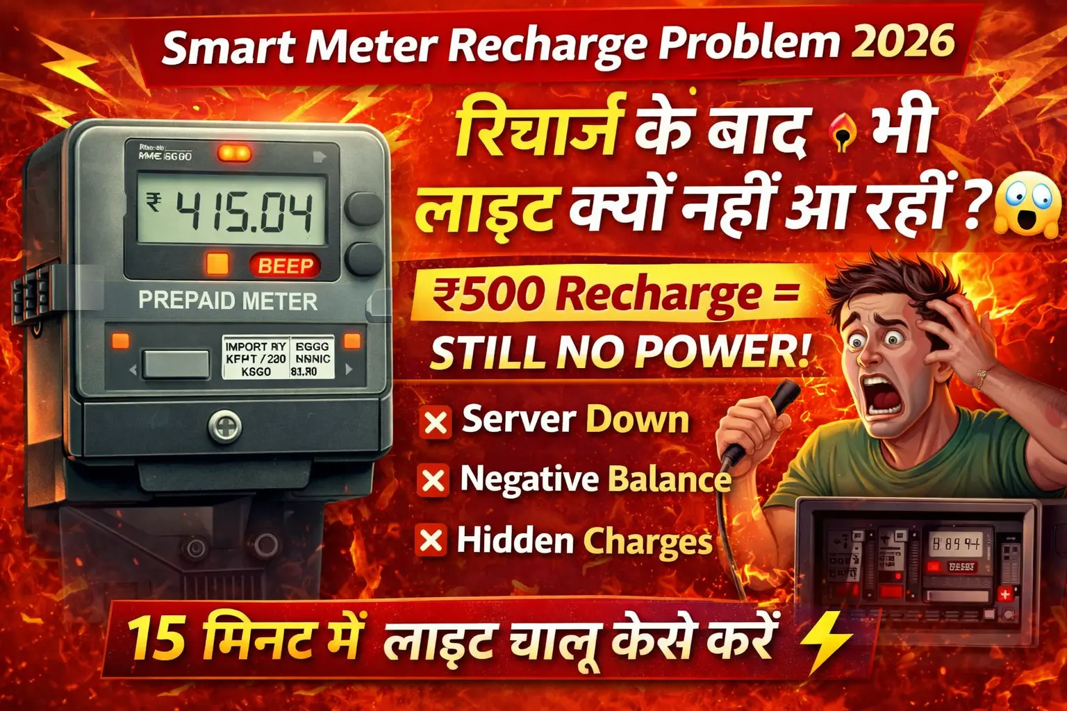 Smart Meter Recharge Delay Problem 2026 UPPCL auto disconnection UP India
