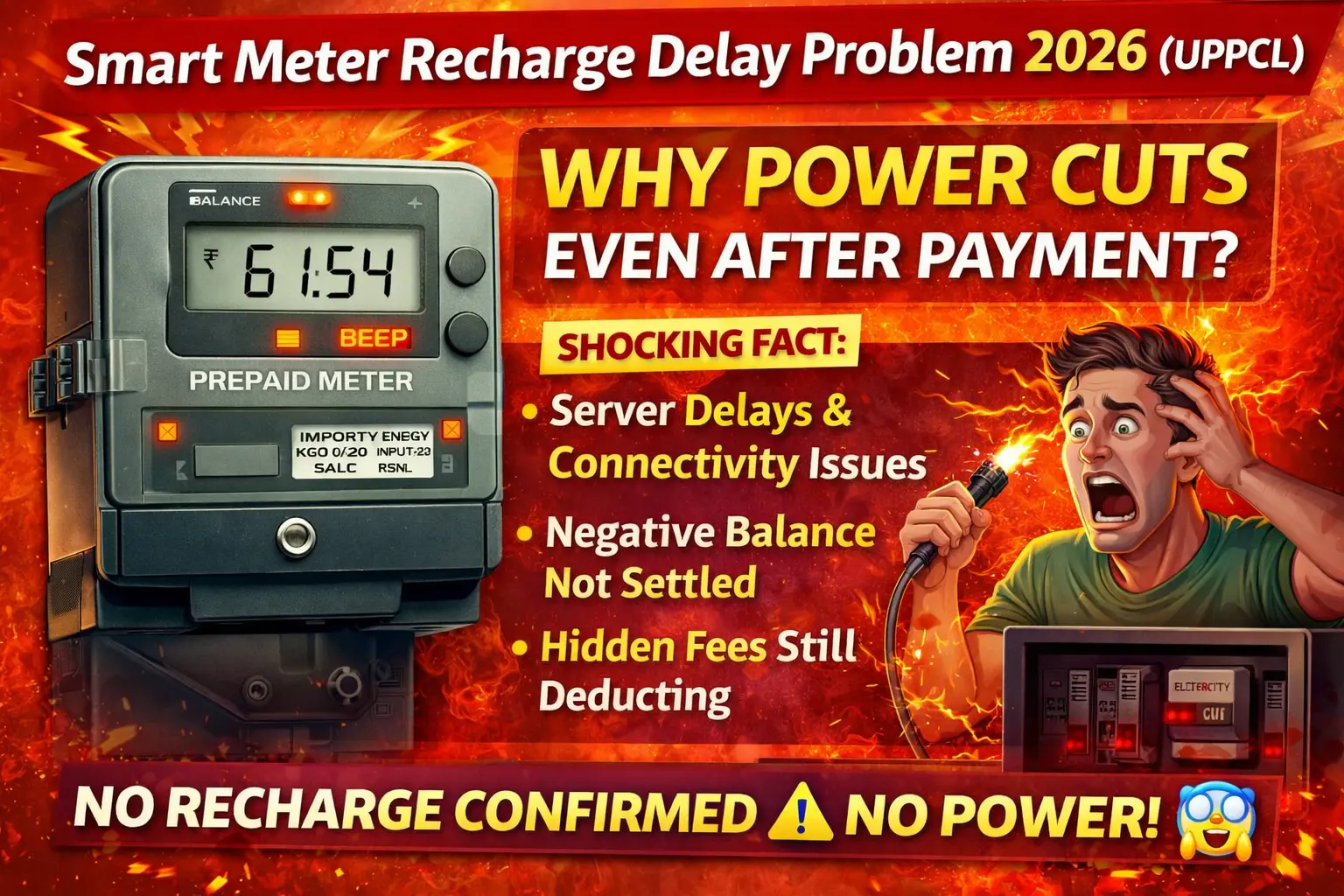 Smart Meter Recharge Delay Problem 2026 UPPCL prepaid meter auto disconnection India
